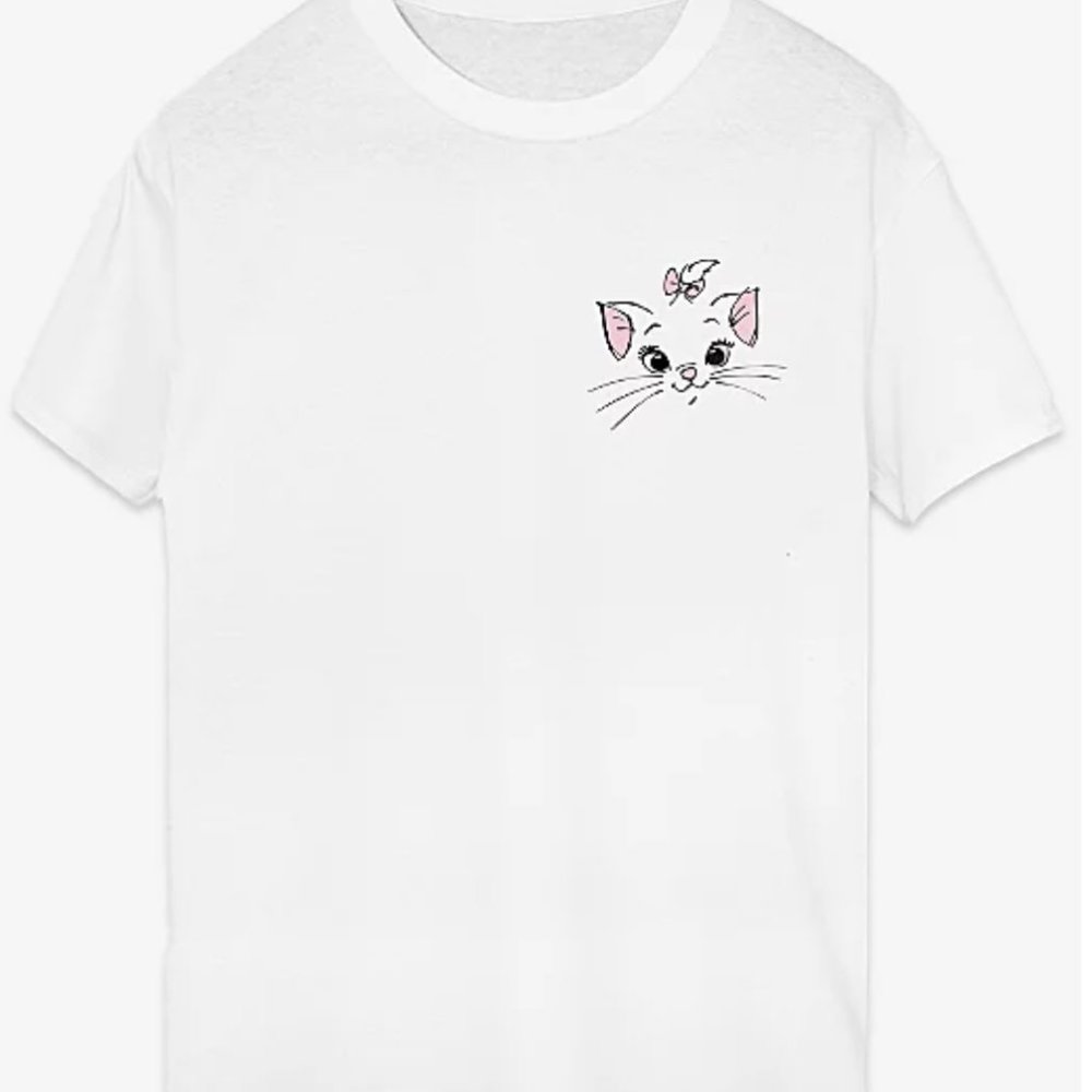 Disney Aristocats Marie Chest Print White T-Shirt